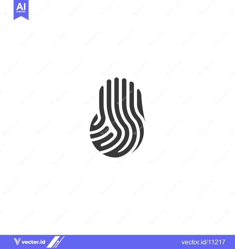 Premium Vector of Abstract Fingerprint Design with Curved Lines