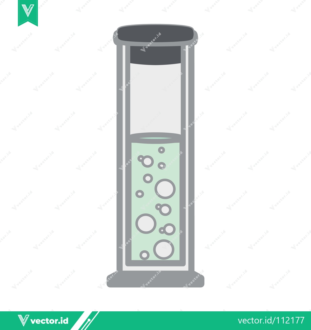 Premium Vector of Bubbling liquid in a laboratory cylinder with a stopper