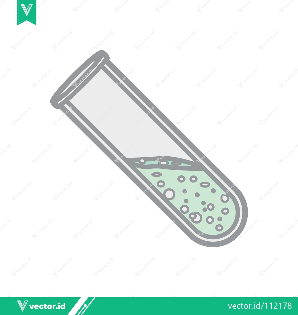 Premium Vector of Simple illustration of a test tube with green liquid and bubbles