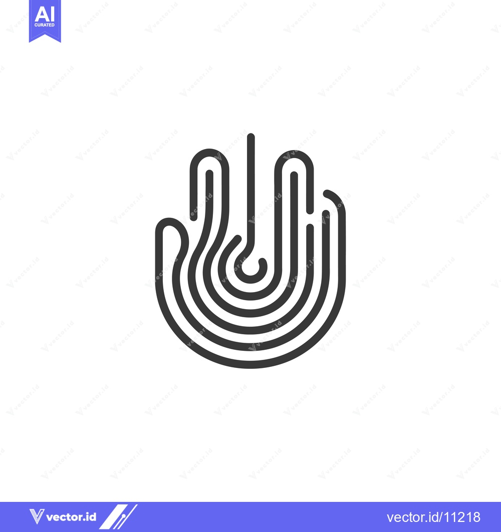 Premium Vector dari Abstract Fingerprint with a Central Vertical Line