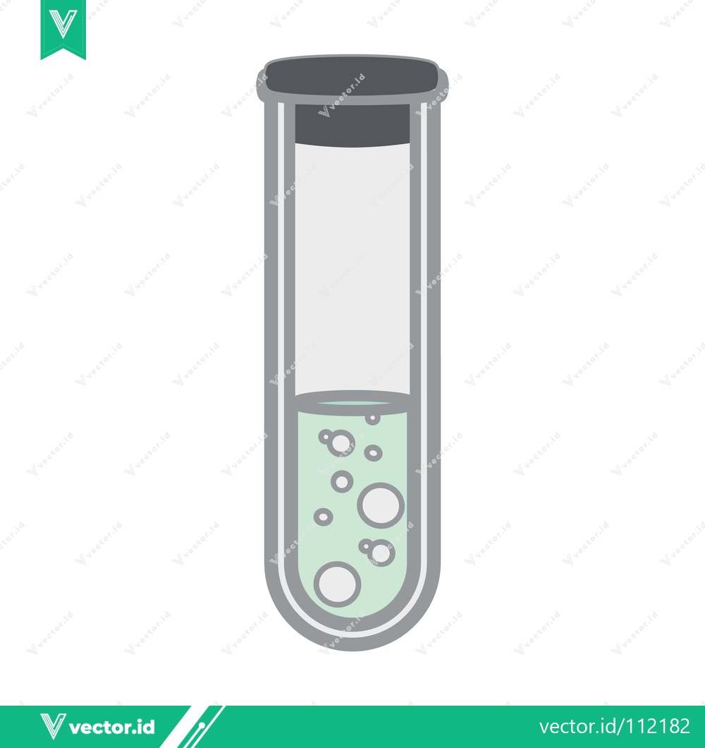 Premium Vector dari Test Tube with Bubbles and Green Liquid