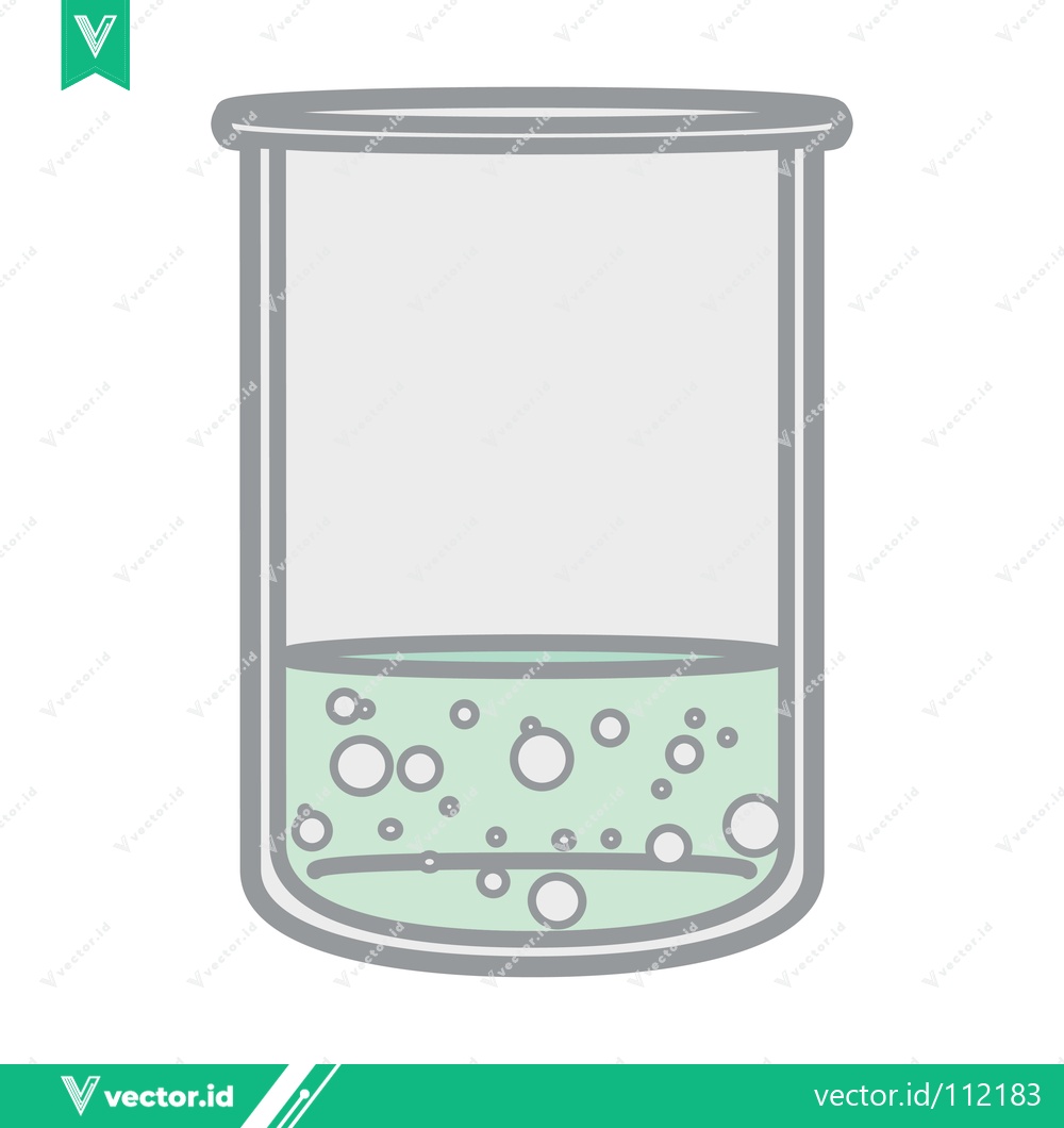 Premium Vector dari Bubbling green liquid in a laboratory beaker