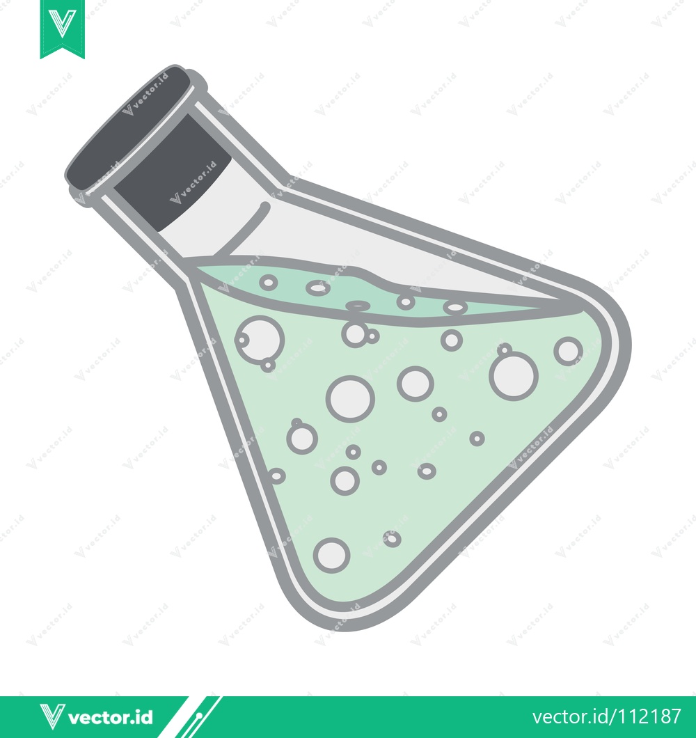 Premium Vector dari Erlenmeyer Flask with Bubbling Green Liquid