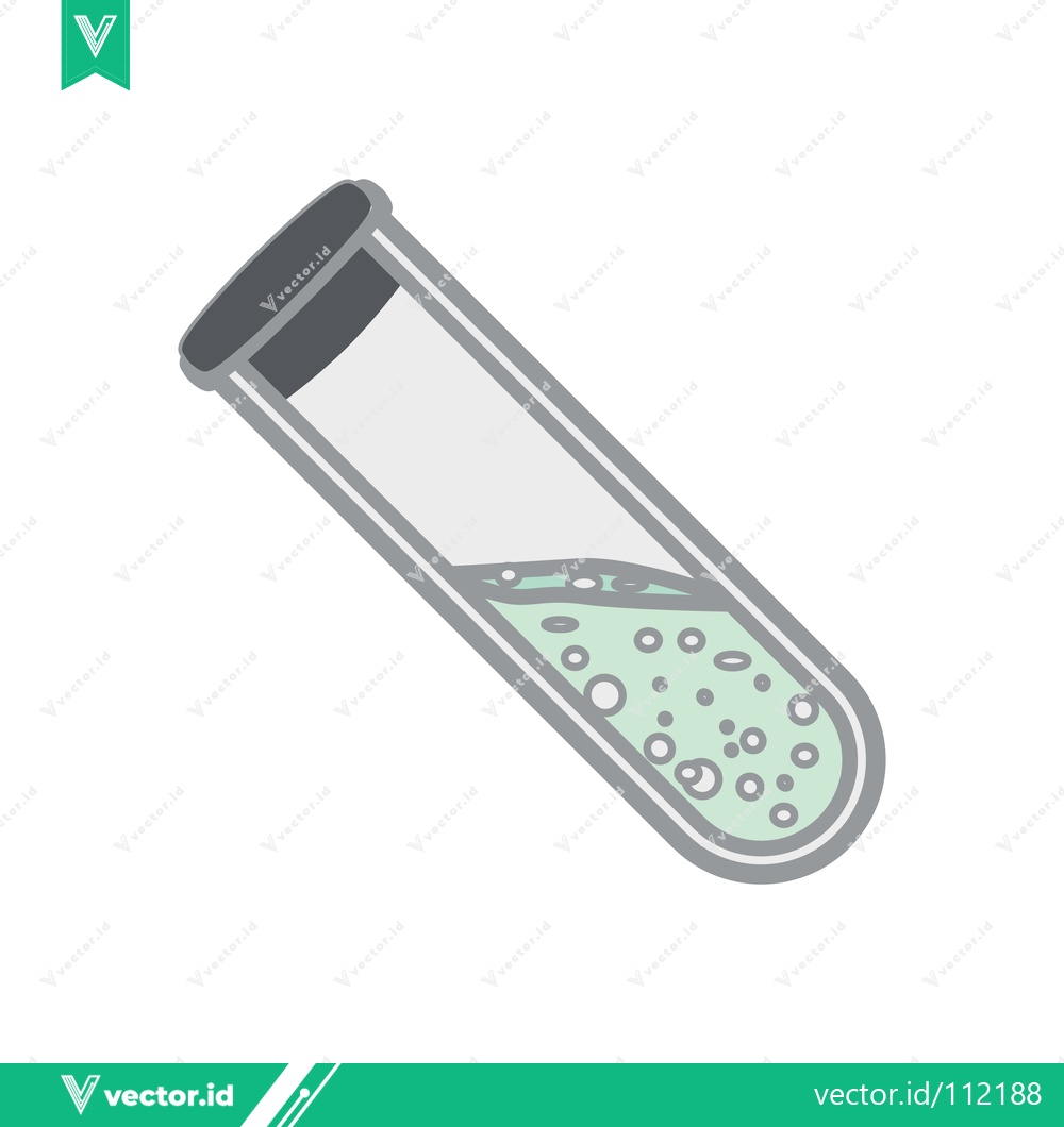 Premium Vector of Test tube with green liquid and bubbles