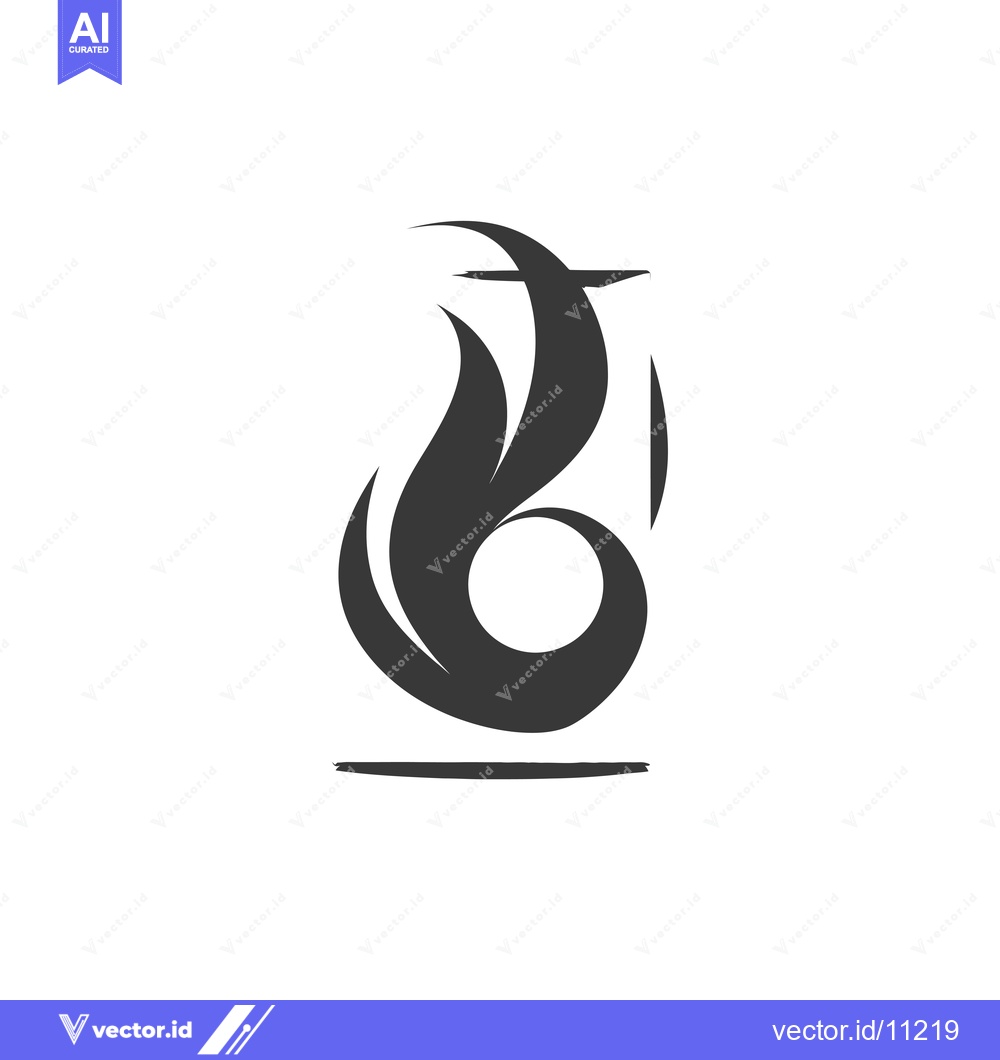 Premium Vector dari Abstract Flame Design with a Circle and a Line