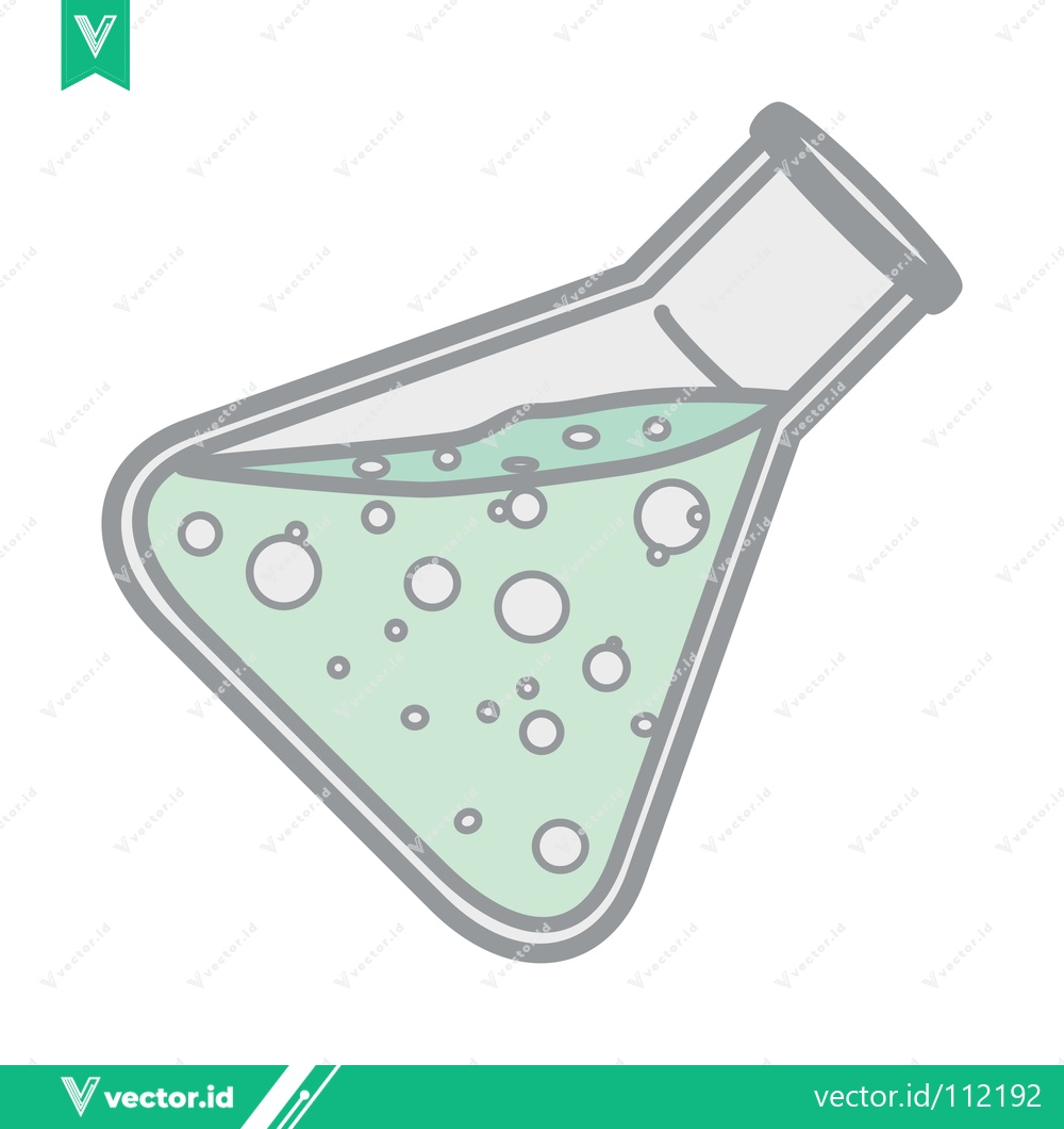 Premium Vector of Laboratory Flask with Green Bubbling Liquid