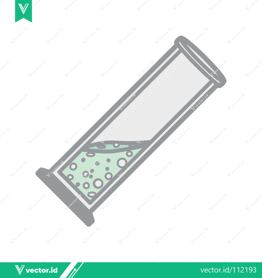 Premium Vector dari Bubbling green liquid in a tilted laboratory test tube
