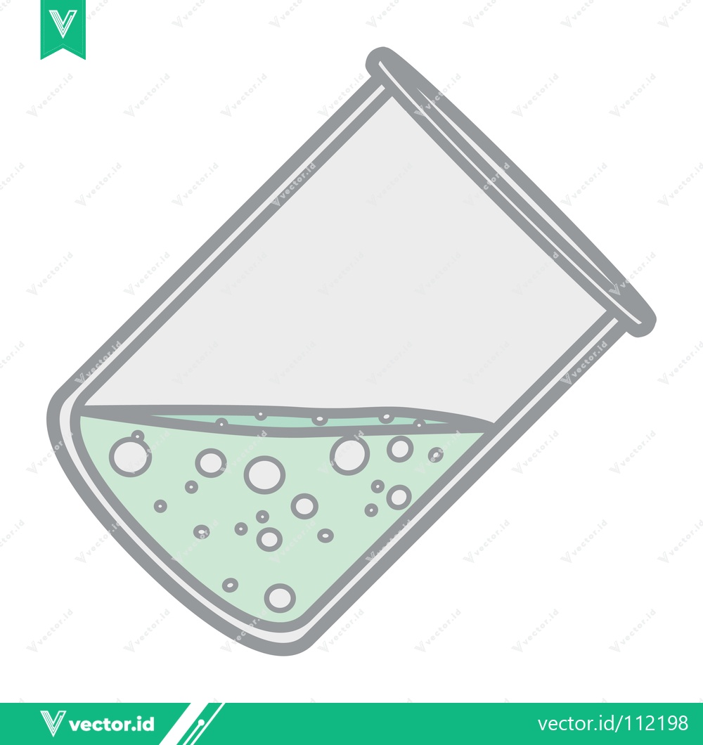 Premium Vector dari Bubbling Green Liquid in a Tilted Beaker