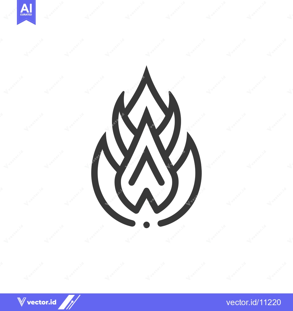 Premium Vector of Abstract Flame Design with a Dot at the Base