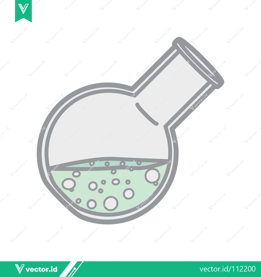Premium Vector dari Bubbling Green Liquid in a Round Bottom Flask
