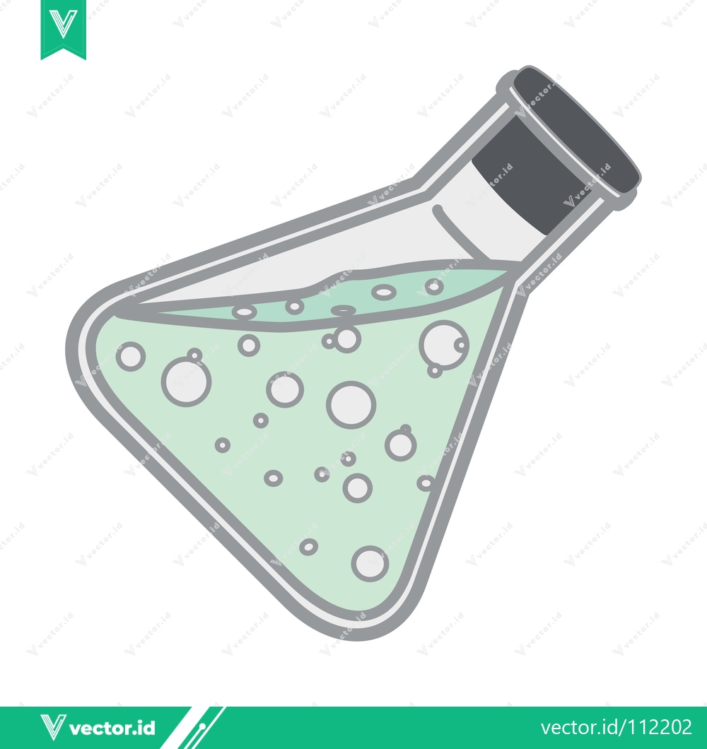 Premium Vector dari Erlenmeyer Flask with Bubbling Green Liquid