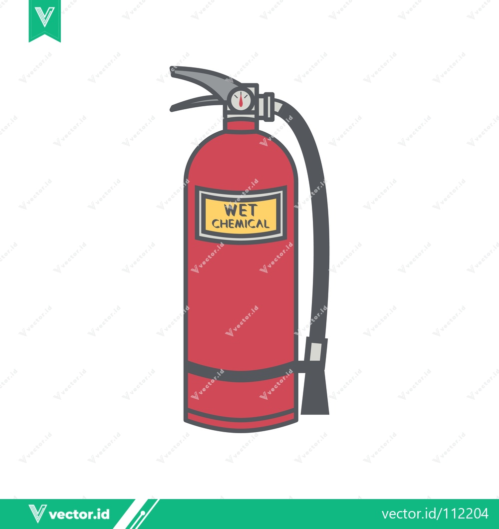 Premium Vector dari Red Wet Chemical Fire Extinguisher Isolated on White Background