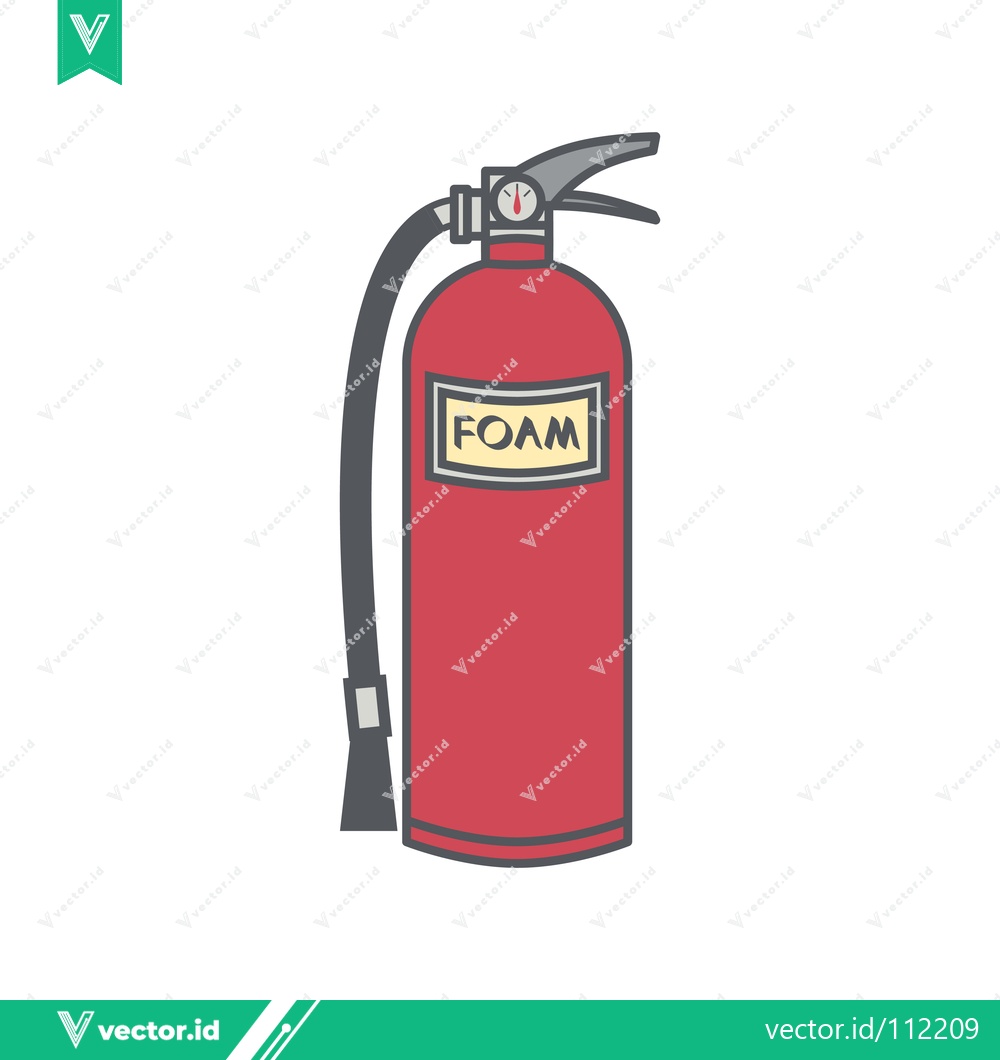 Premium Vector dari Red Foam Fire Extinguisher with Hose and Nozzle