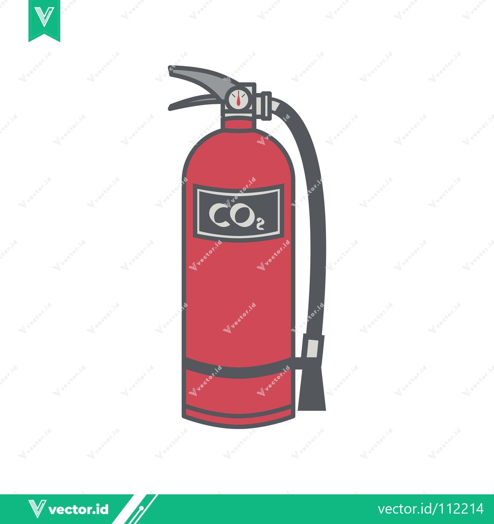 Premium Vector dari Red CO2 Fire Extinguisher Isolated on White Background