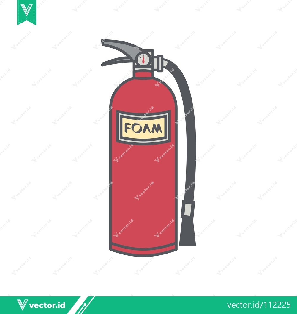 Premium Vector dari Red Foam Fire Extinguisher Isolated on White Background
