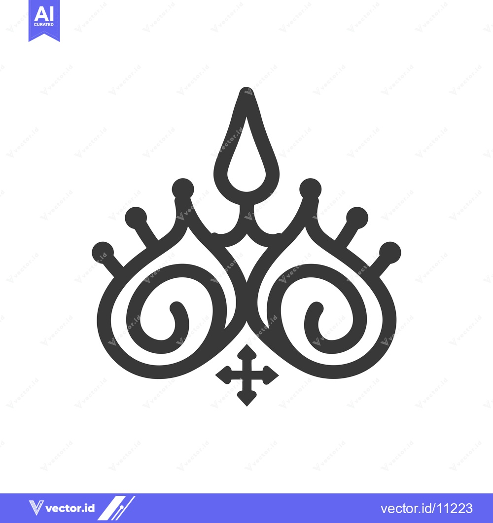 Premium Vector of Abstract Floral Design with a Cross at the Bottom
