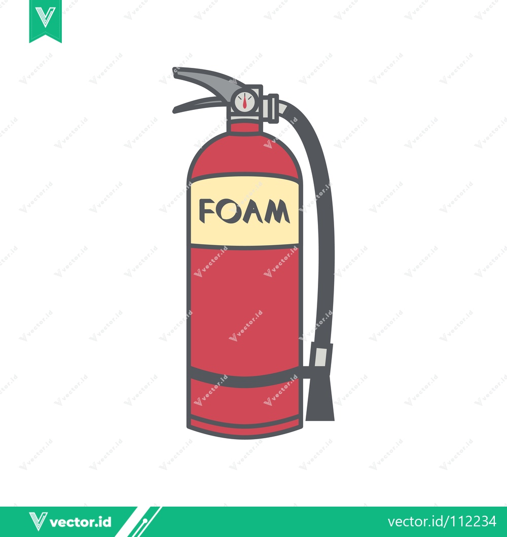 Premium Vector of Red Foam Fire Extinguisher Isolated on White Background