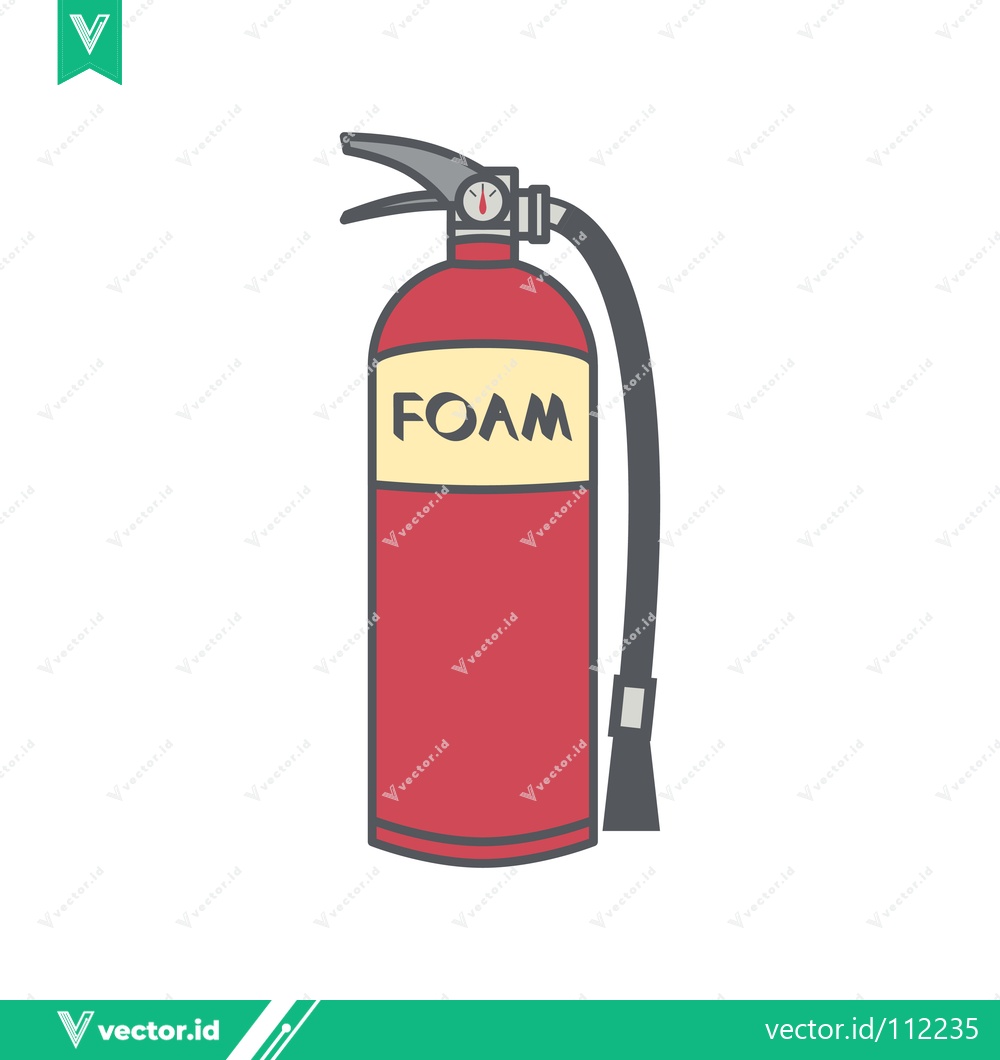 Premium Vector dari Red Foam Fire Extinguisher Isolated on White Background