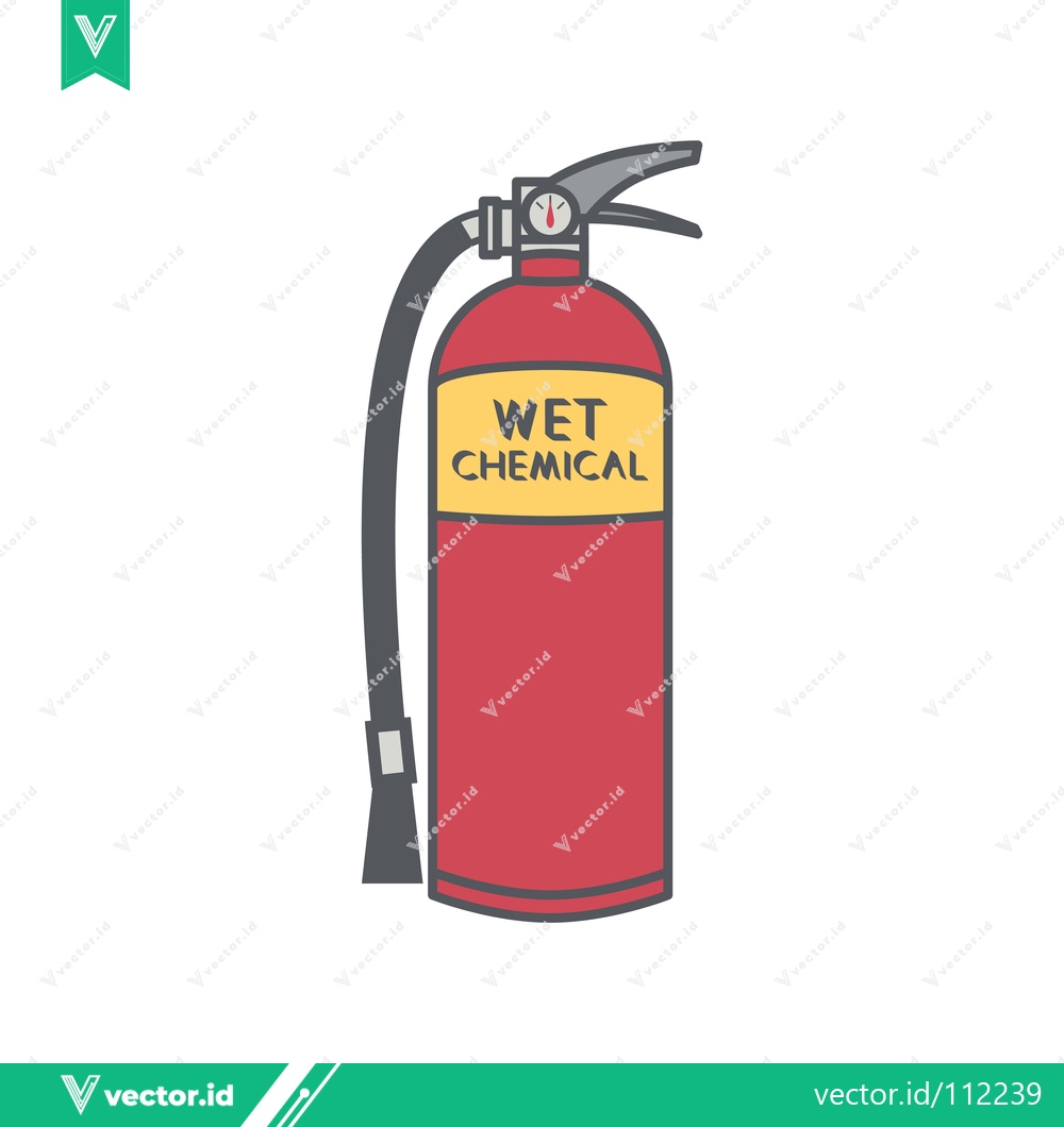 Premium Vector dari Red Wet Chemical Fire Extinguisher with Hose