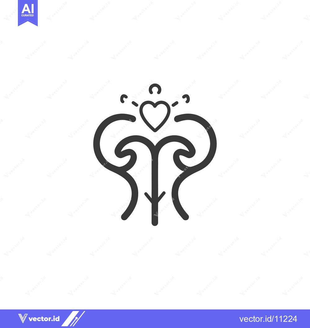 Premium Vector of Abstract Floral Design with a Heart at the Top
