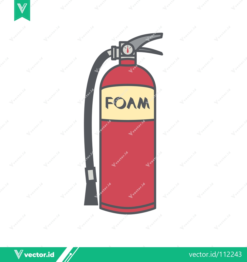 Premium Vector dari Red Foam Fire Extinguisher Isolated on White Background
