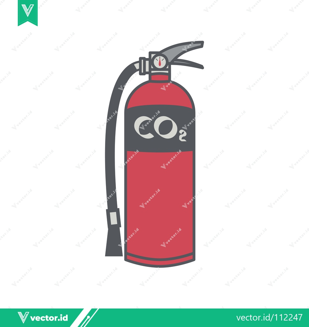 Premium Vector dari Red CO2 Fire Extinguisher with Hose and Nozzle