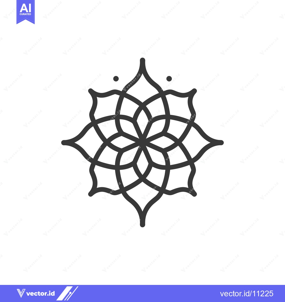 Premium Vector dari Abstract Floral Design with Intertwined Petals and Dotted Center