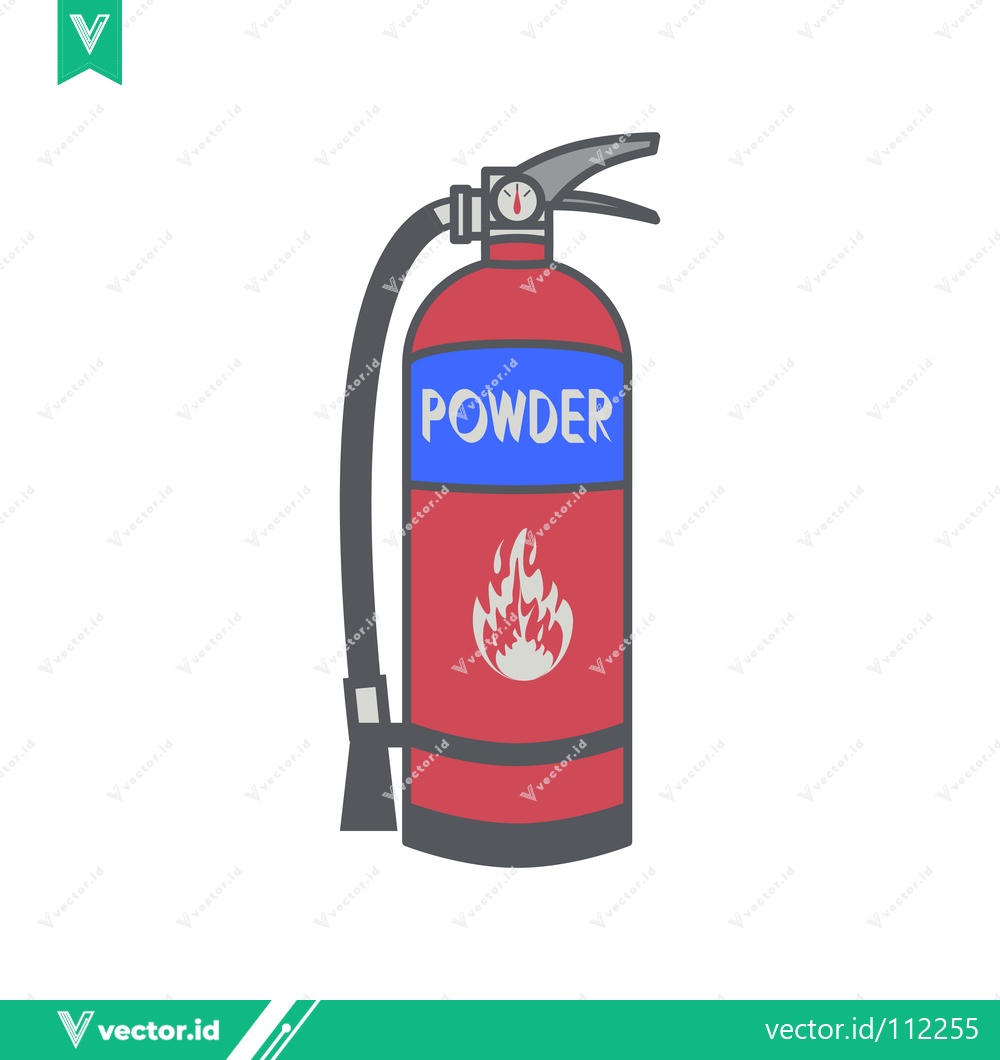 Premium Vector dari Red Powder Fire Extinguisher with Hose and Nozzle