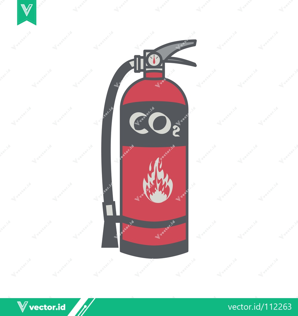 Premium Vector dari CO2 Fire Extinguisher Icon with Flames