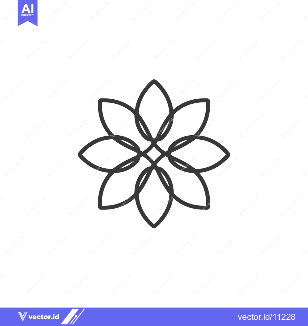 Premium Vector dari Abstract Flower Outline Design
