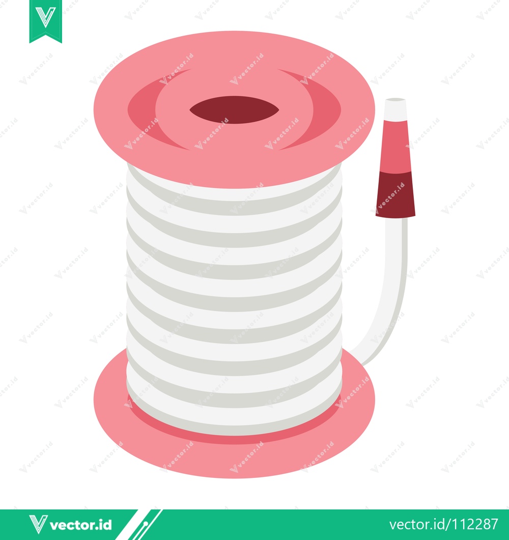 Premium Vector dari Illustration of a spool of white wire with a pink spool and handle
