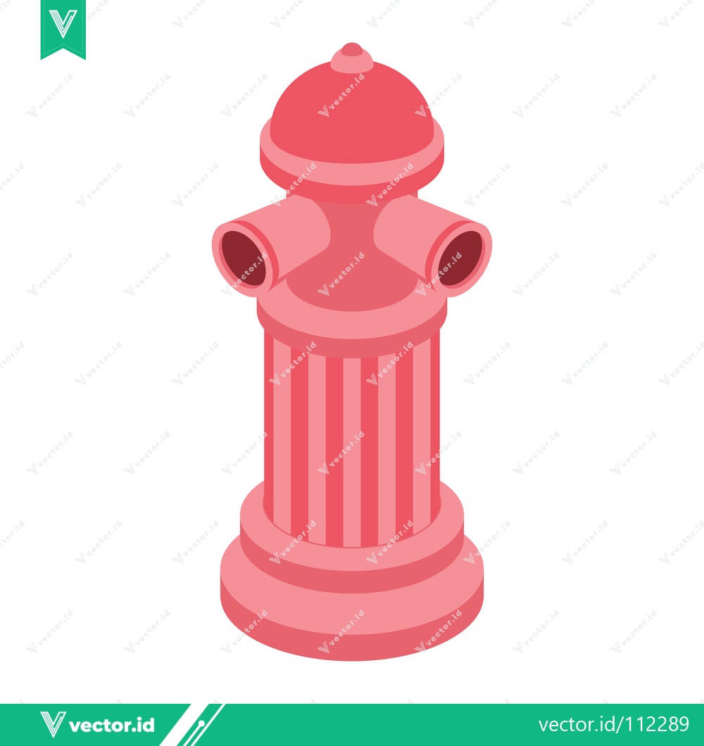 Premium Vector of Red Fire Hydrant Isometric Illustration