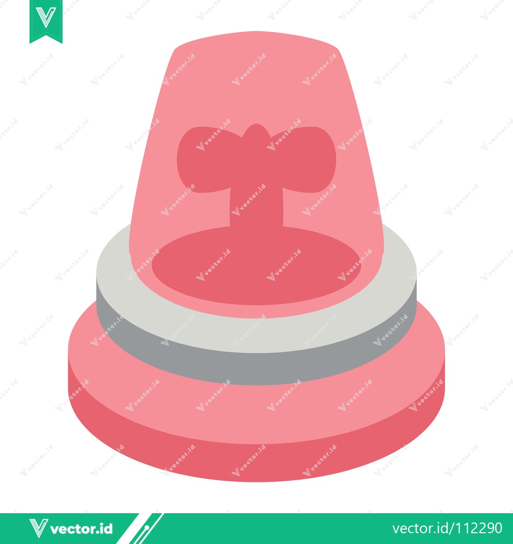 Premium Vector of Red Emergency Siren Light Icon Vector Illustration