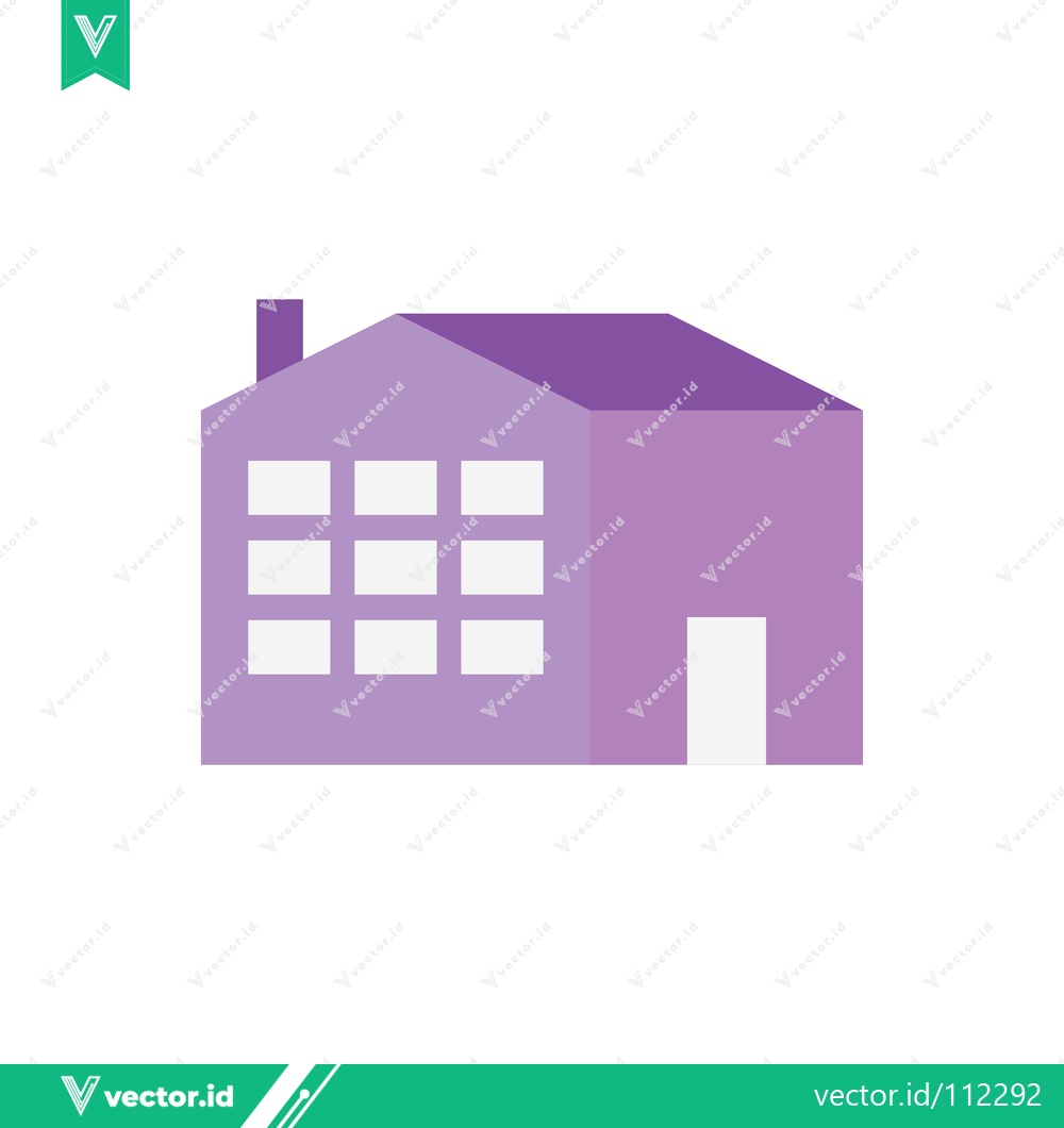 Premium Vector dari Modern Purple House Icon with Windows and Door