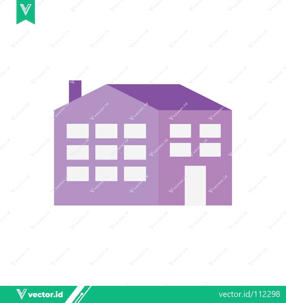 Premium Vector dari Modern Purple House Illustration with Many Windows