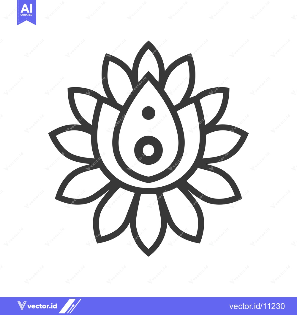 Premium Vector dari Abstract Flower with Central Droplet and Circles