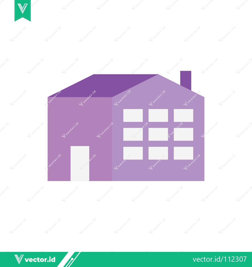 Premium Vector dari Modern Purple House Icon with Many Windows
