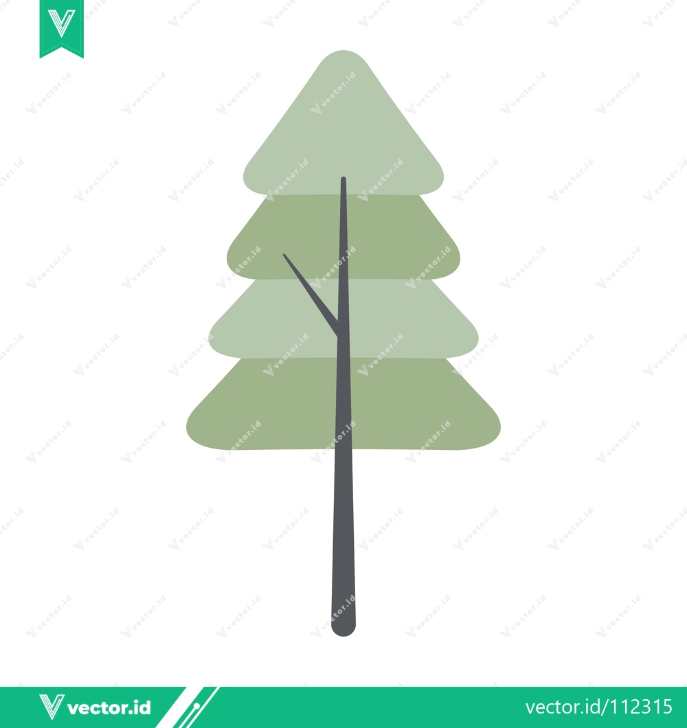 Premium Vector of Minimalist Evergreen Tree Illustration