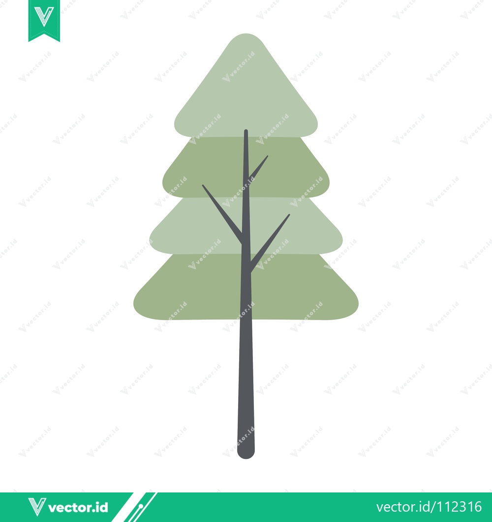 Premium Vector dari Stylized Minimalist Evergreen Tree Illustration