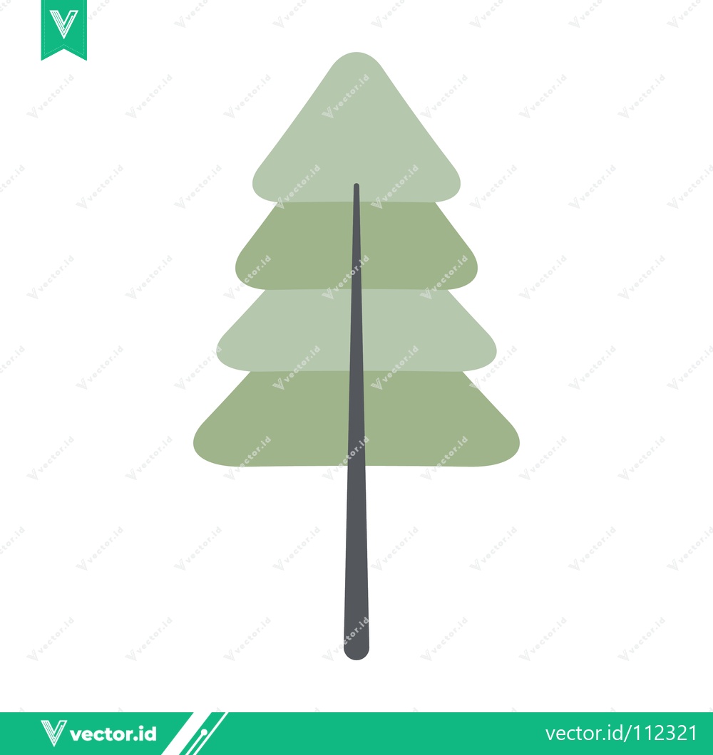 Premium Vector dari Stylized Minimalist Evergreen Tree Illustration