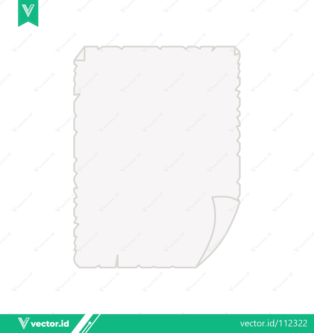 Premium Vector of Blank Torn Paper Sheet with Curled Corner
