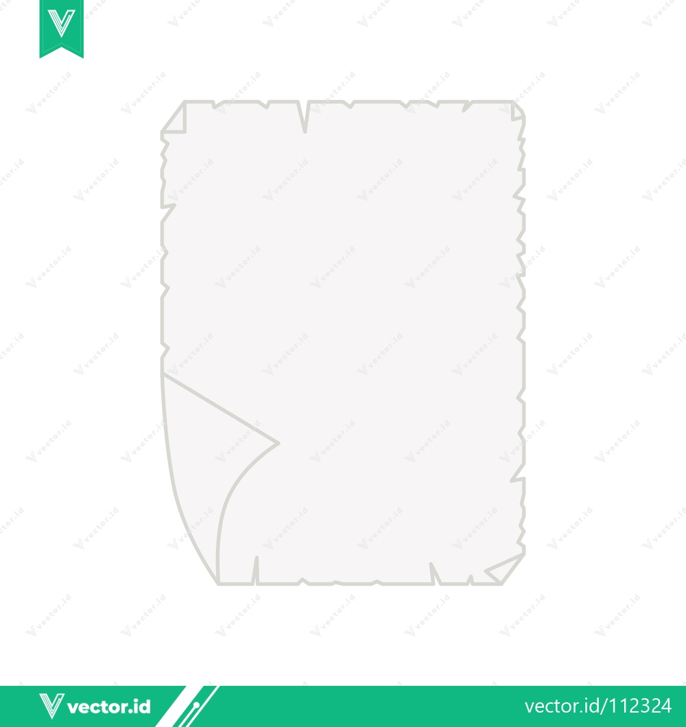 Premium Vector of Blank Old Paper Sheet with Torn Edges and Folded Corner