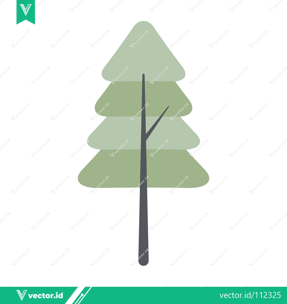 Premium Vector dari Minimalist Evergreen Tree Illustration