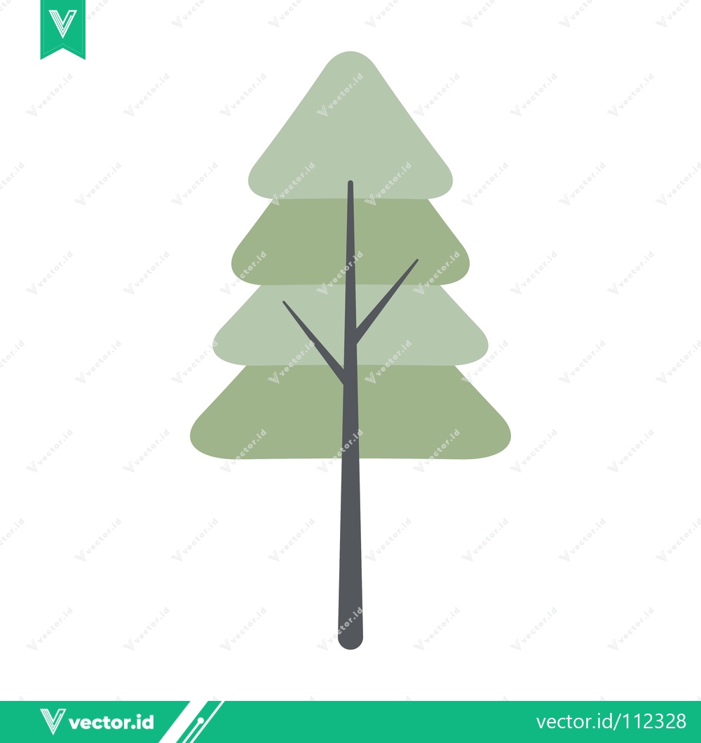Premium Vector of Stylized Evergreen Tree Illustration Minimalist Design