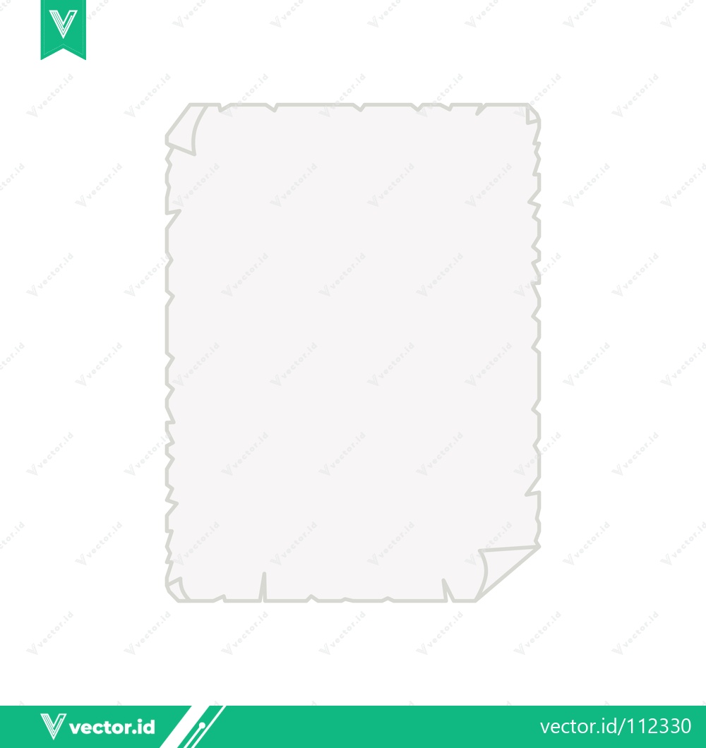 Premium Vector dari Blank Aged Paper Sheet with Torn Edges and Rolled Corners