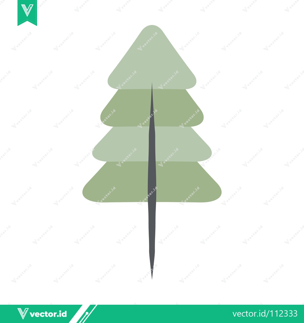 Premium Vector of Stylized Green Christmas Tree Vector Illustration