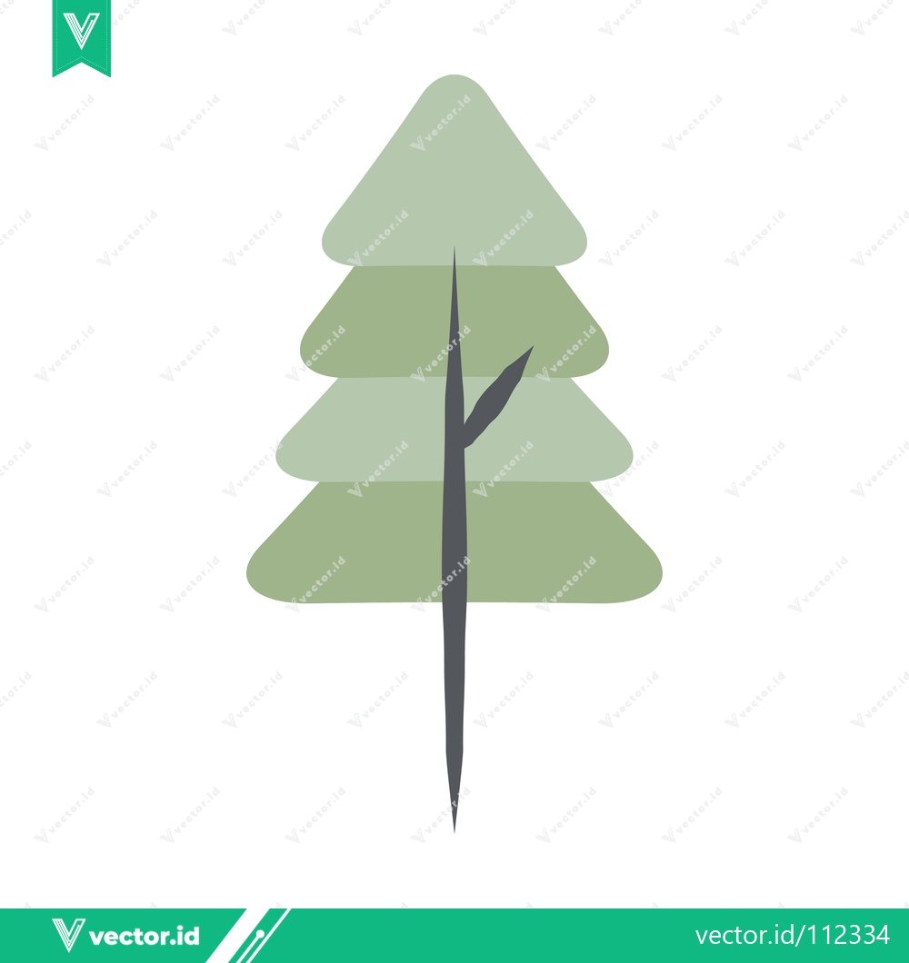 Premium Vector dari Minimalist Evergreen Tree Illustration
