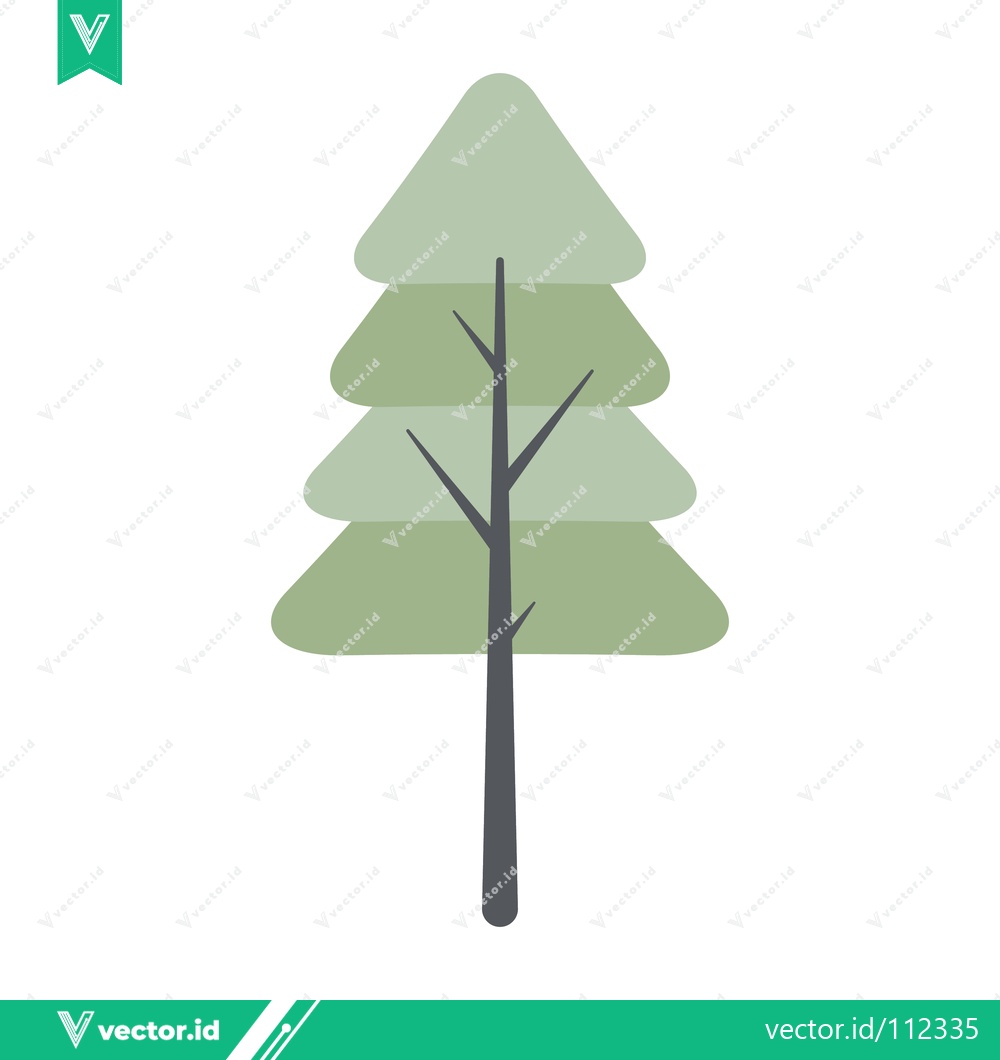 Premium Vector dari Stylized Evergreen Tree Illustration Minimalist Design