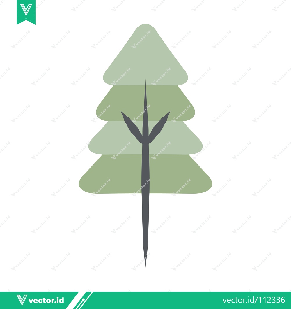 Premium Vector of Minimalist Evergreen Tree Illustration