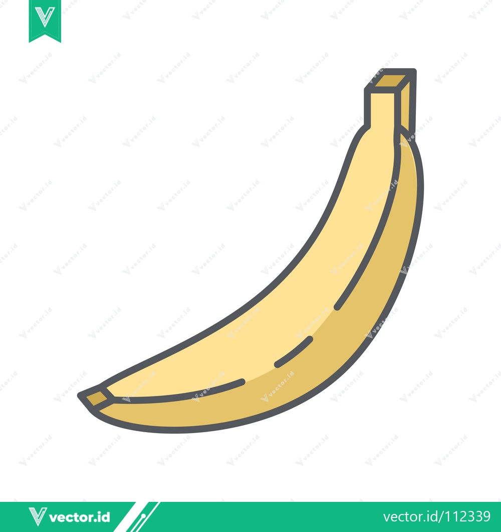 Premium Vector of A Simple Yellow Banana Icon with a Clean Design